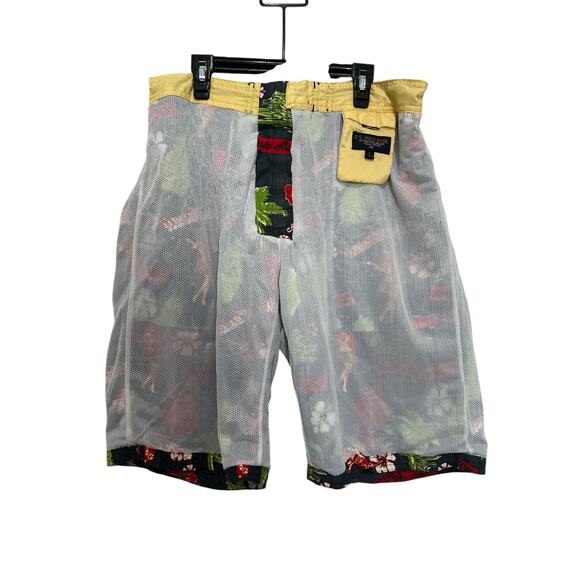 US Polo Assn Men’s Black Green Floral Lined Swim Shorts Size Large - Picture 7 of 8
